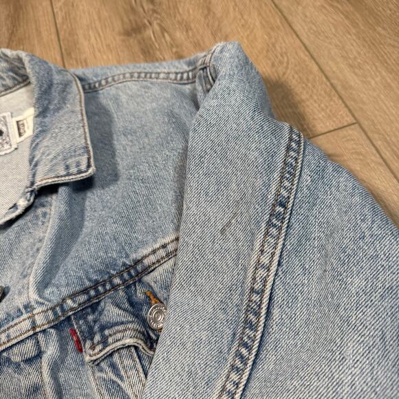Vintage Levi's denim jacket womens small blue cropped trucker 90s - Picture 5 of 11